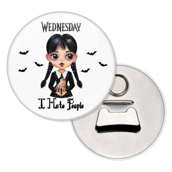 Wednesday Adams, i hate people, Μαγνητάκι και ανοιχτήρι μπύρας στρογγυλό διάστασης 5,9cm