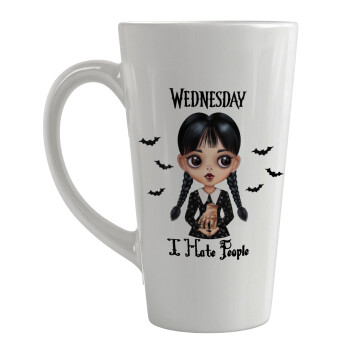 Wednesday Adams, i hate people, Κούπα κωνική Latte Μεγάλη, κεραμική, 450ml