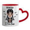 Mug heart red handle, ceramic, 330ml