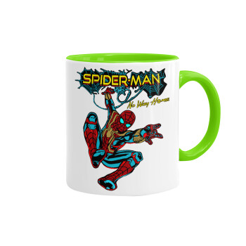 Spiderman no way home, Mug colored light green, ceramic, 330ml
