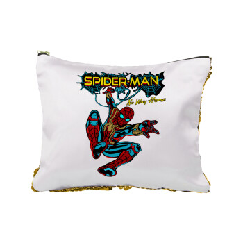 Spiderman no way home, Sequin Gold Pouch Cosmetic Bag