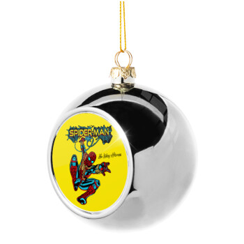 Spiderman no way home, Silver 8cm Christmas tree ball ornament