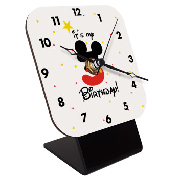 Disney look (Number) Birthday, Επιτραπέζιο ρολόι ξύλινο με δείκτες (10cm)