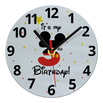 Disney look (Number) Birthday, Ρολόι τοίχου γυάλινο (20cm)