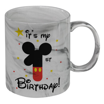 Disney look (Number) Birthday, Mug ceramic marble style, 330ml