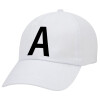 Adult Baseball Cap White 5-panel (POLYESTER, ADULT, UNISEX, ONE SIZE)