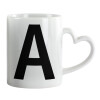 Mug heart handle, ceramic, 330ml