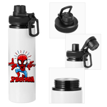 Spiderman flying, Metal water bottle with safety cap, aluminum 850ml