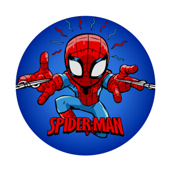 Spiderman flying, Mousepad Round 20cm