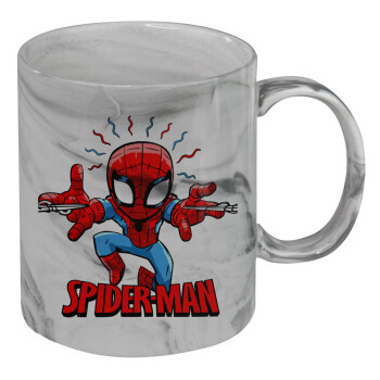 Spiderman flying, Mug ceramic marble style, 330ml