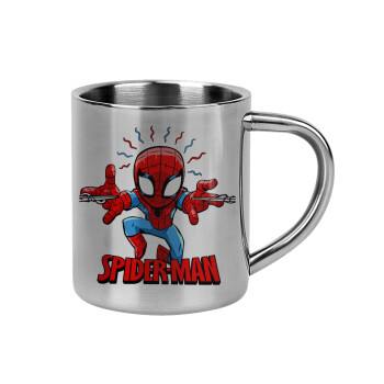 Spiderman flying, Mug Stainless steel double wall 300ml