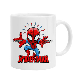 Spiderman flying, Ceramic coffee mug, 330ml (1pcs)