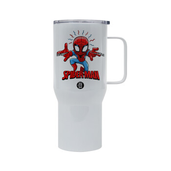 Spiderman flying, Mega Stainless steel Tumbler with lid, double wall 750L