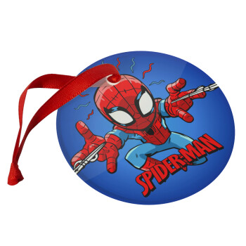 Spiderman flying, Christmas ornament glass 9cm