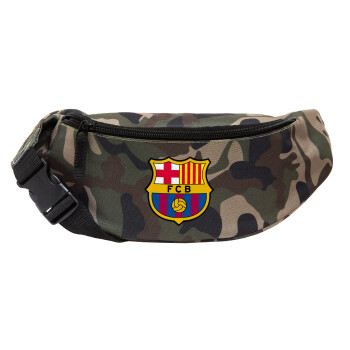 Barcelona FC, Unisex waist bag (banana) in Jungle camouflage color with 2 pockets