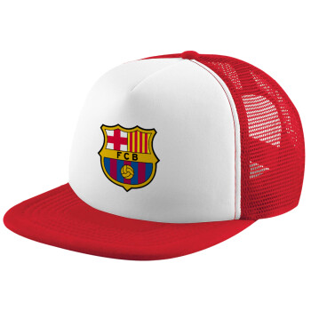Barcelona FC, Καπέλο παιδικό Soft Trucker με Δίχτυ ΚΟΚΚΙΝΟ/ΛΕΥΚΟ (POLYESTER, ΠΑΙΔΙΚΟ, ONE SIZE)