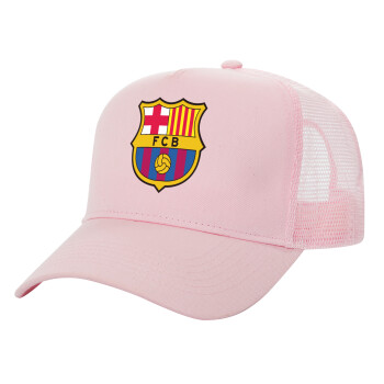 Barcelona FC, Καπέλο Ενηλίκων Structured Trucker, με Δίχτυ, ΡΟΖ (100% ΒΑΜΒΑΚΕΡΟ, ΕΝΗΛΙΚΩΝ, UNISEX, ONE SIZE)