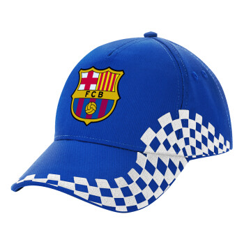 Barcelona FC, Καπέλο Ενηλίκων Ultimate ΜΠΛΕ RACING, (100% ΒΑΜΒΑΚΕΡΟ DRILL, ΕΝΗΛΙΚΩΝ, UNISEX, ONE SIZE)