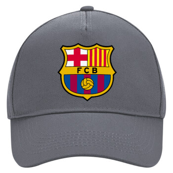 Barcelona FC, Ultimate Adult Hat Grey, (100% COTTON DRILL, ADULT, UNISEX, ONE SIZE)