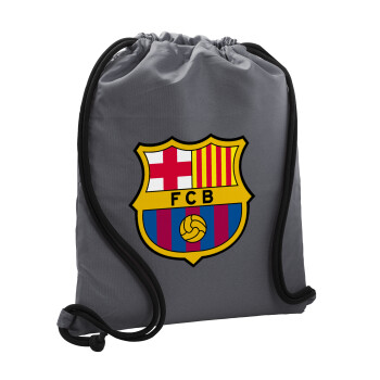 Barcelona FC, Τσάντα πλάτης πουγκί GYMBAG ΓΚΡΙ, με τσέπη (40x48cm) & χονδρά κορδόνια