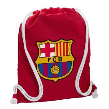 Barcelona FC, Backpack pouch GYMBAG Red, with pocket (40x48cm) & thick cords