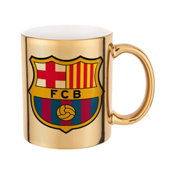 Barcelona FC, Mug ceramic, gold mirror, 330ml