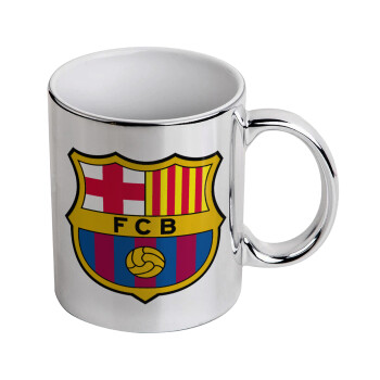 Barcelona FC, Mug ceramic, silver mirror, 330ml