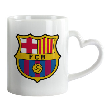 Barcelona FC, Mug heart handle, ceramic, 330ml