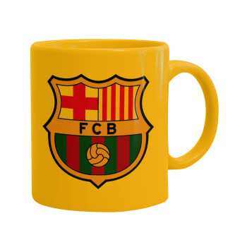 Barcelona FC, Ceramic coffee mug yellow, 330ml (1pcs)