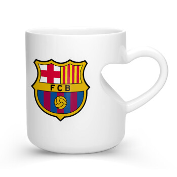 Barcelona FC, Κούπα καρδιά λευκή, κεραμική, 330ml