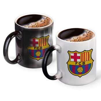 Barcelona FC, Color changing magic Mug, ceramic, 330ml when adding hot liquid inside, the black colour desappears (1 pcs)