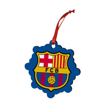 Barcelona FC, Christmas ornament snowflake wooden 7.5cm