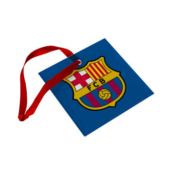 Barcelona FC, Christmas ornament, glass square ornament 9x9cm