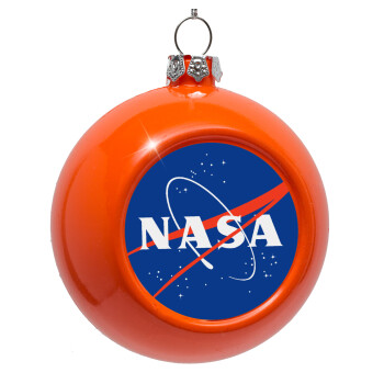 Nasa, Orange Christmas tree ornament bauble 8cm