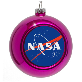 Nasa, Purple Christmas tree ornament bauble 8cm