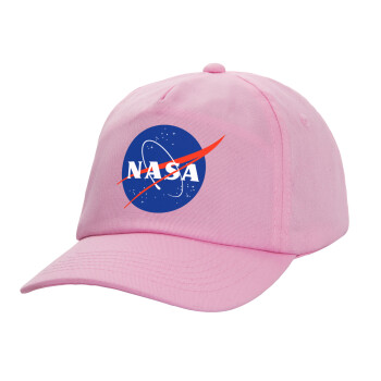 Nasa, Καπέλο παιδικό casual μπειζμπολ, 100% Βαμβακερό Twill, ΡΟΖ (ΒΑΜΒΑΚΕΡΟ, ΠΑΙΔΙΚΟ, ONE SIZE)