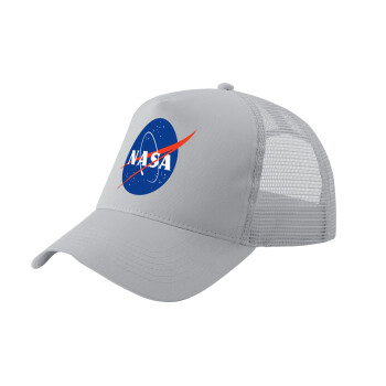 Nasa, Adult Structured Trucker Hat, with Mesh, GRAY (100% COTTON, ADULT, UNISEX, ONE SIZE)