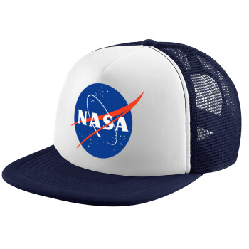 Nasa, Καπέλο παιδικό Soft Trucker με Δίχτυ ΜΠΛΕ ΣΚΟΥΡΟ/ΛΕΥΚΟ (POLYESTER, ΠΑΙΔΙΚΟ, ONE SIZE)