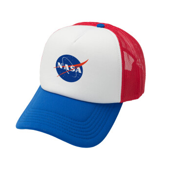 Nasa, Καπέλο Ενηλίκων Soft Trucker με Δίχτυ Red/Blue/White (POLYESTER, ΕΝΗΛΙΚΩΝ, UNISEX, ONE SIZE)