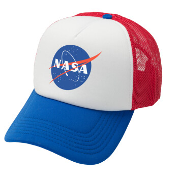 Nasa, Καπέλο Ενηλίκων Soft Trucker με Δίχτυ Red/Blue/White (POLYESTER, ΕΝΗΛΙΚΩΝ, UNISEX, ONE SIZE)