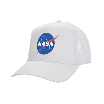 Nasa, Καπέλο Ενηλίκων Structured Trucker, με Δίχτυ, ΛΕΥΚΟ (100% ΒΑΜΒΑΚΕΡΟ, ΕΝΗΛΙΚΩΝ, UNISEX, ONE SIZE)