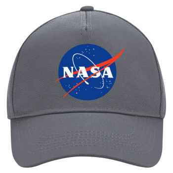 Nasa, Ultimate Adult Hat Grey, (100% COTTON DRILL, ADULT, UNISEX, ONE SIZE)