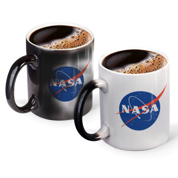 Nasa, Color changing magic Mug, ceramic, 330ml when adding hot liquid inside, the black colour desappears (1 pcs)