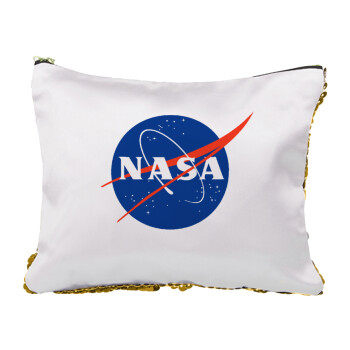 Nasa, Sequin Gold Pouch Cosmetic Bag