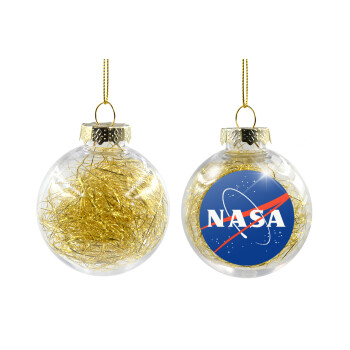 Nasa, Transparent Christmas tree ball ornament with gold filling 8cm