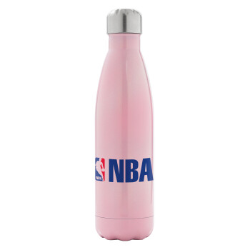 NBA, Μεταλλικό παγούρι θερμός Ροζ Ιριδίζον (Stainless steel), διπλού τοιχώματος, 500ml
