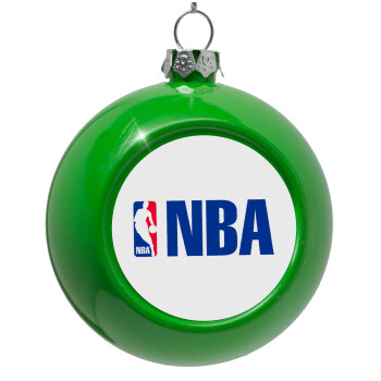 NBA, Green Christmas tree ornament bauble 8cm