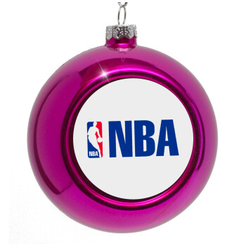 NBA, Purple Christmas tree ornament bauble 8cm