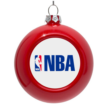 NBA, Red Christmas tree ornament bauble 8cm