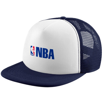 NBA, Καπέλο παιδικό Soft Trucker με Δίχτυ ΜΠΛΕ ΣΚΟΥΡΟ/ΛΕΥΚΟ (POLYESTER, ΠΑΙΔΙΚΟ, ONE SIZE)